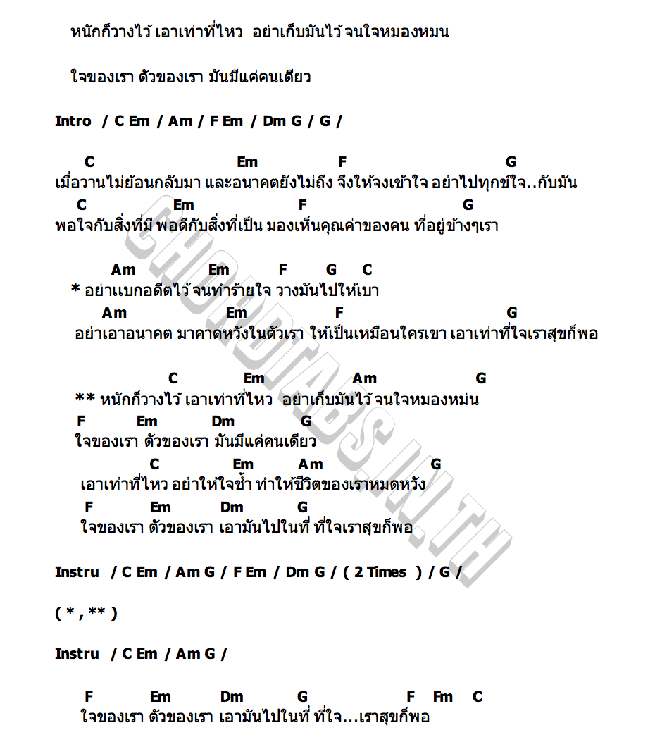 คอร์ด เท่าที่ไหว วงสวัสดี