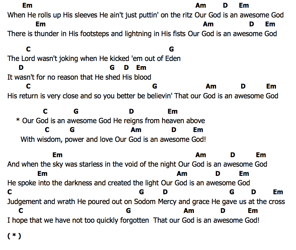คอร์ด Awesome God Michael W. Smith