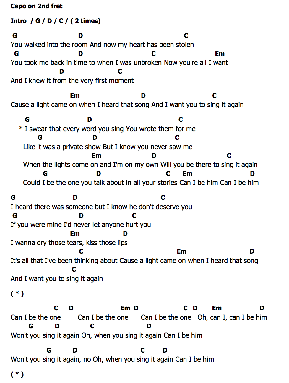 คอร์ด Can I Be Him Acoustic James Arthur