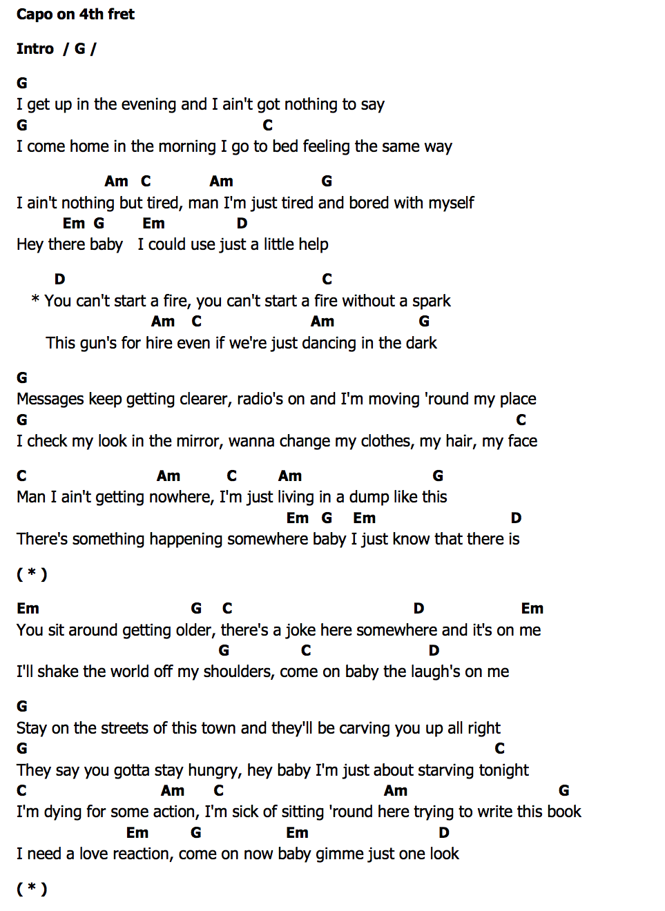 คอร์ด Dancing In The Dark Bruce Springsteen