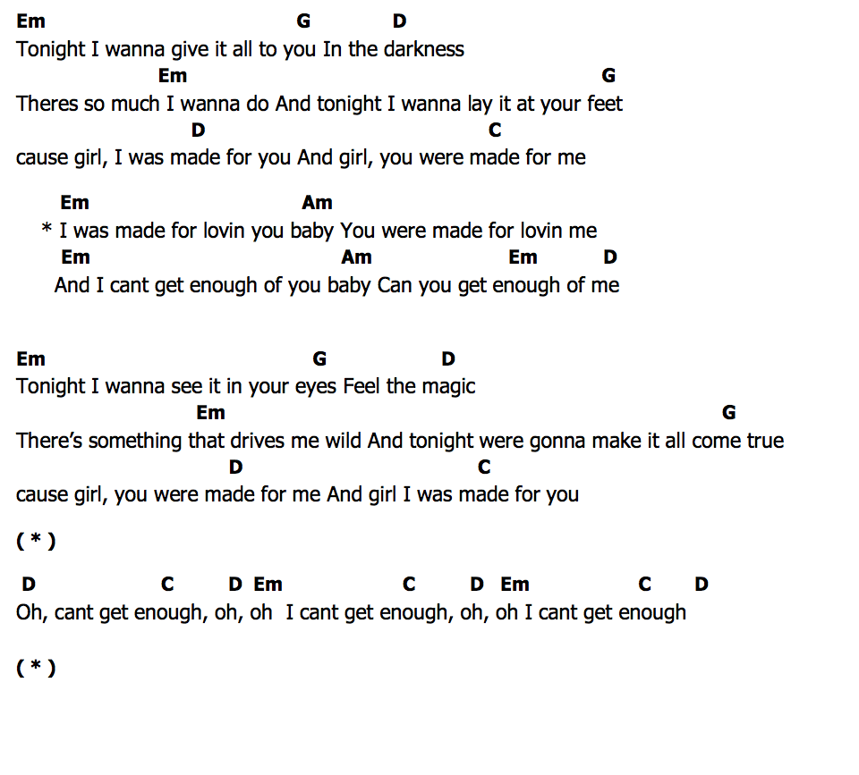 คอร์ด I Was Made For Lovin You KISS