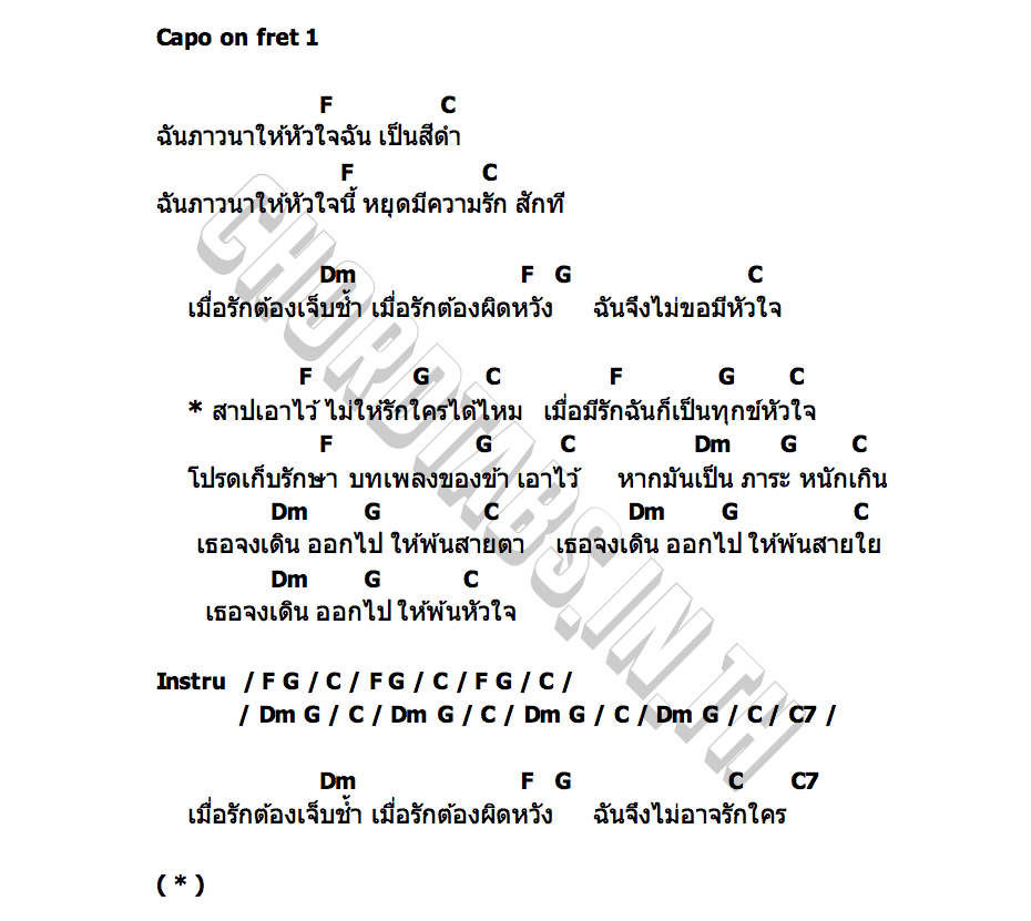 คอร์ด สาปหัวใจ วาทิน