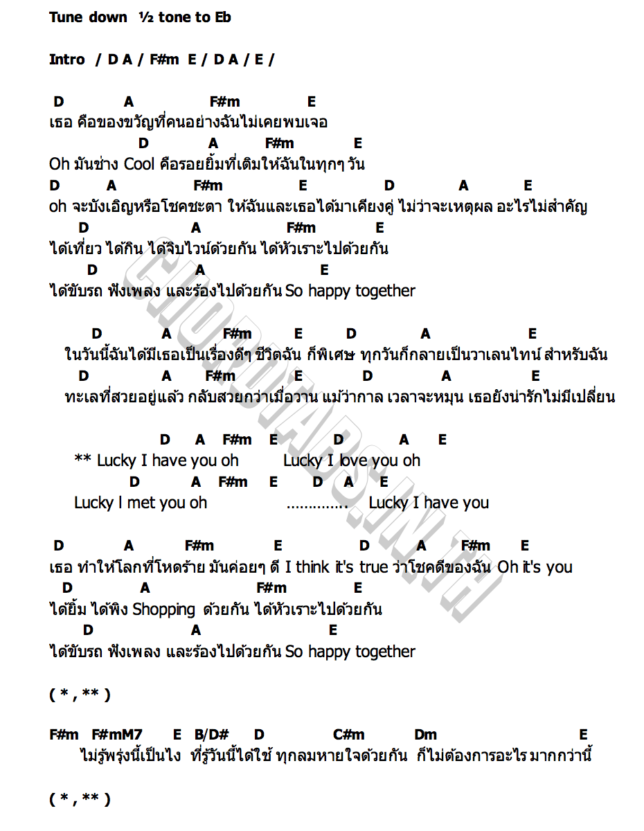คอร์ด Lucky In Love AernAver