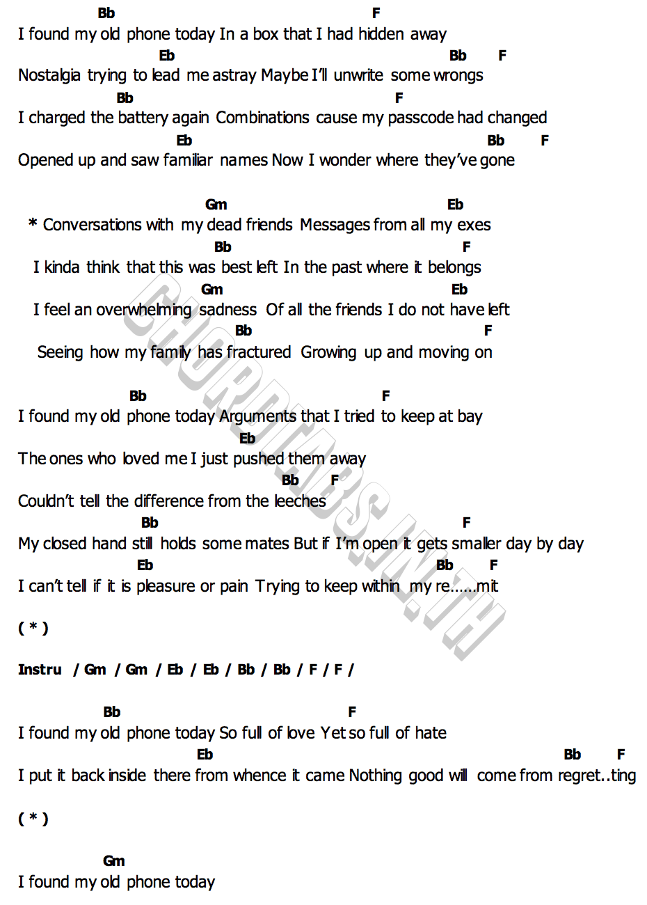 คอร์ด Old Phone Ed Sheeran