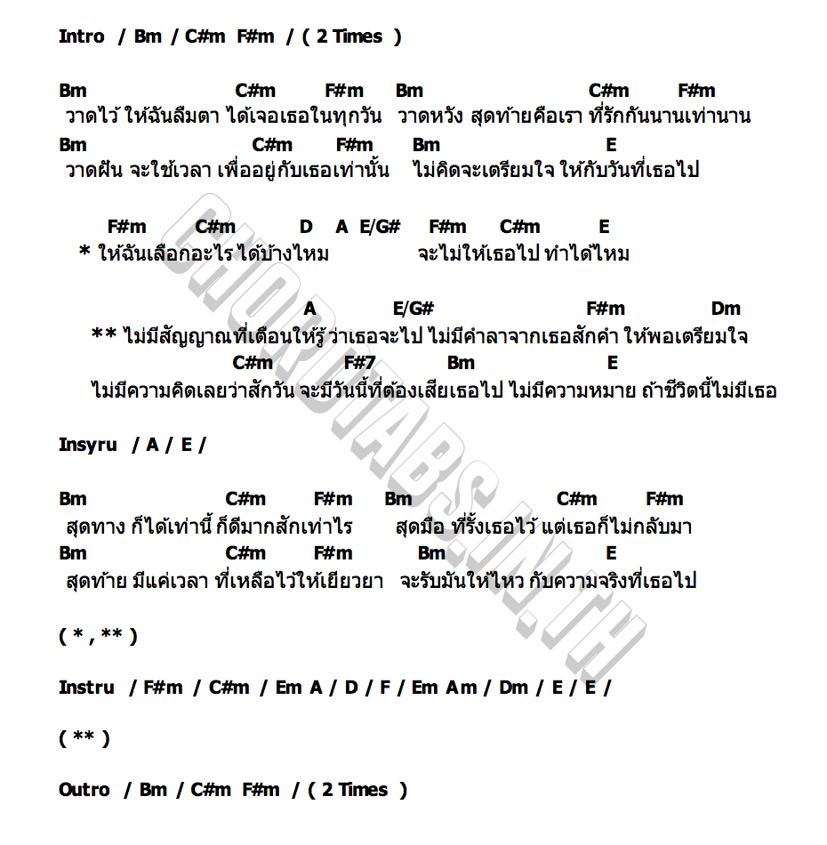คอร์ด สัญญาณเตือน ว่าน ธนกฤต