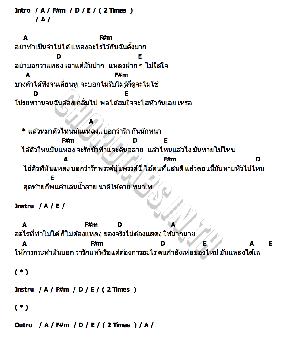 คอร์ด หมาเพ มอส เมมโมรี่
