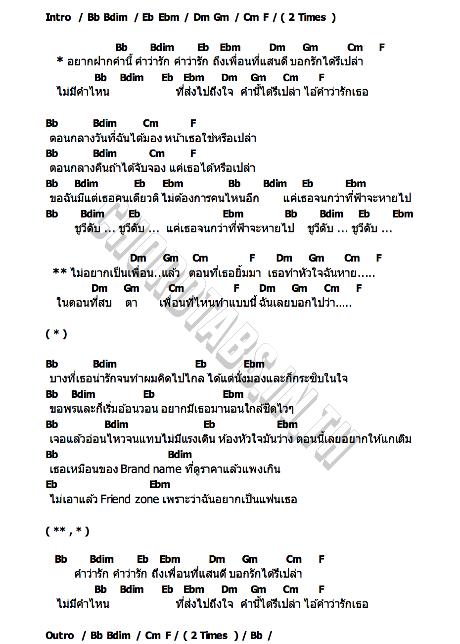 คอร์ด คิดเกินกำแพง Arert
