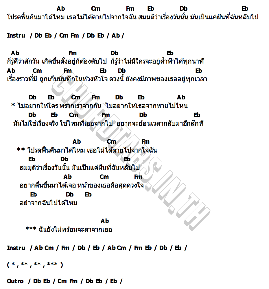 คอร์ด ฟื้นคืน สุเชษฐ์ หนูวงศ์
