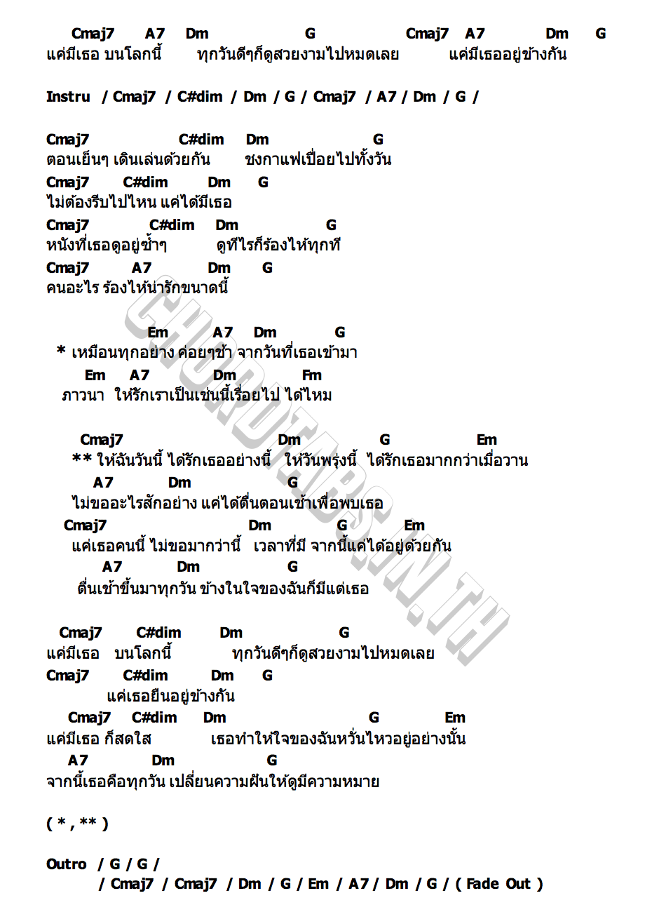 คอร์ด ตื่นเช้า memories can wait