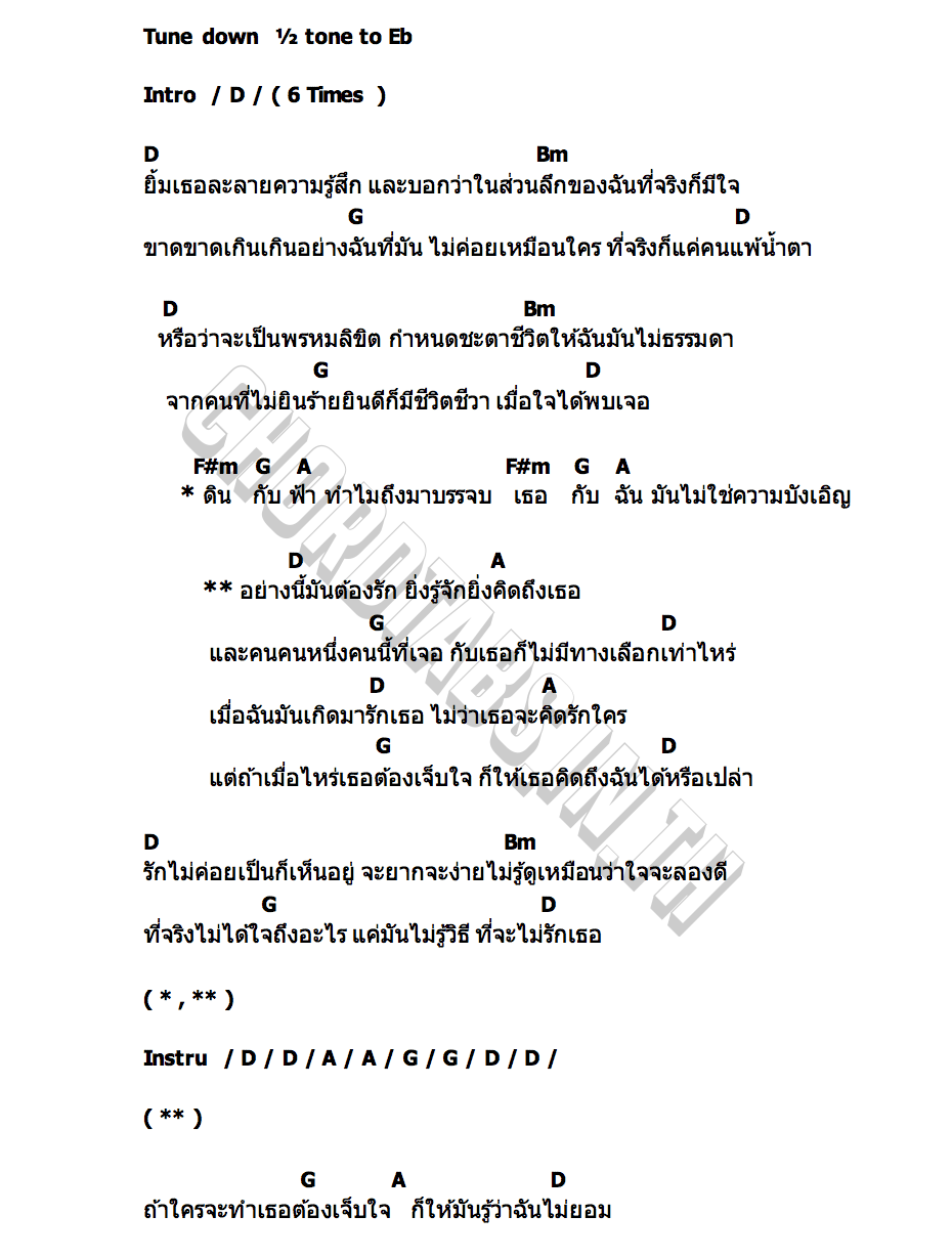 คอร์ด อย่างนี้มันต้องรัก เสือใหญ่