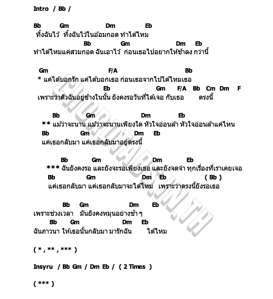 คอร์ด ตรงนี้ยังรอเธอ FRONC