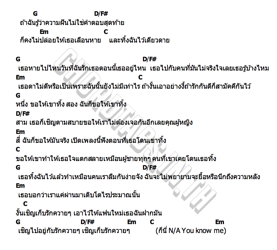 คอร์ด รักกันดีสามัคคีกันไว้ (BONUS TRACK) N A