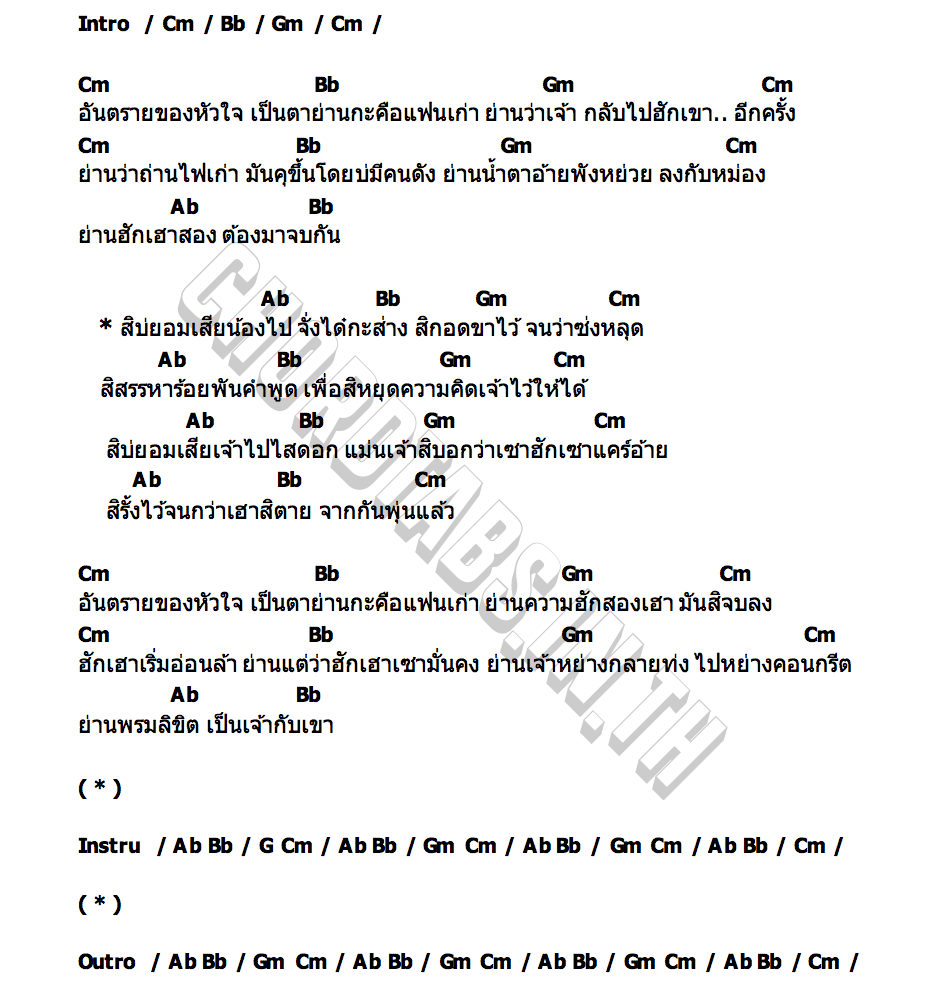 คอร์ด รั้งไว้จนซ่งหลุด เต๊ะ ตระกูลตอ x เล็ก พรรณคม