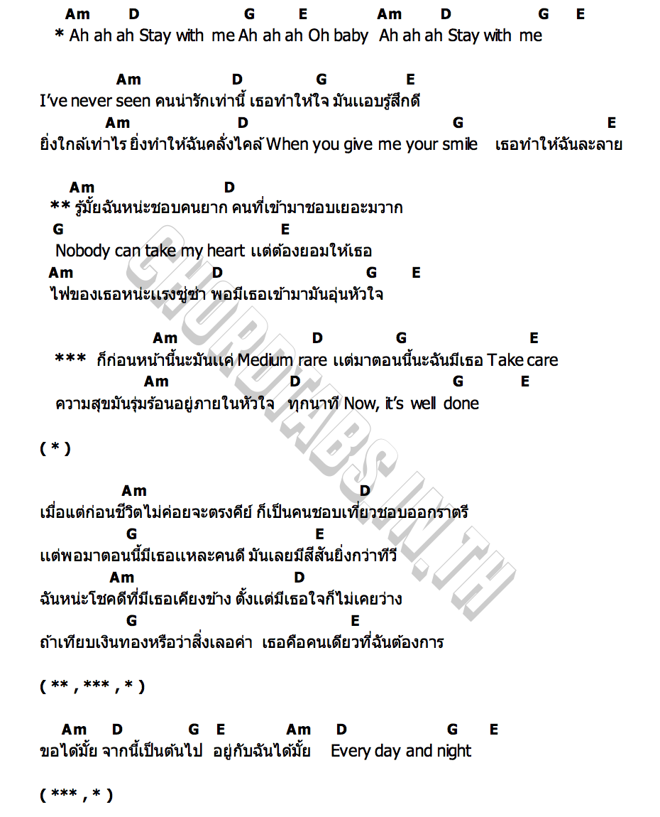 คอร์ด MEDIUM RARE JACKIE JACKRIN