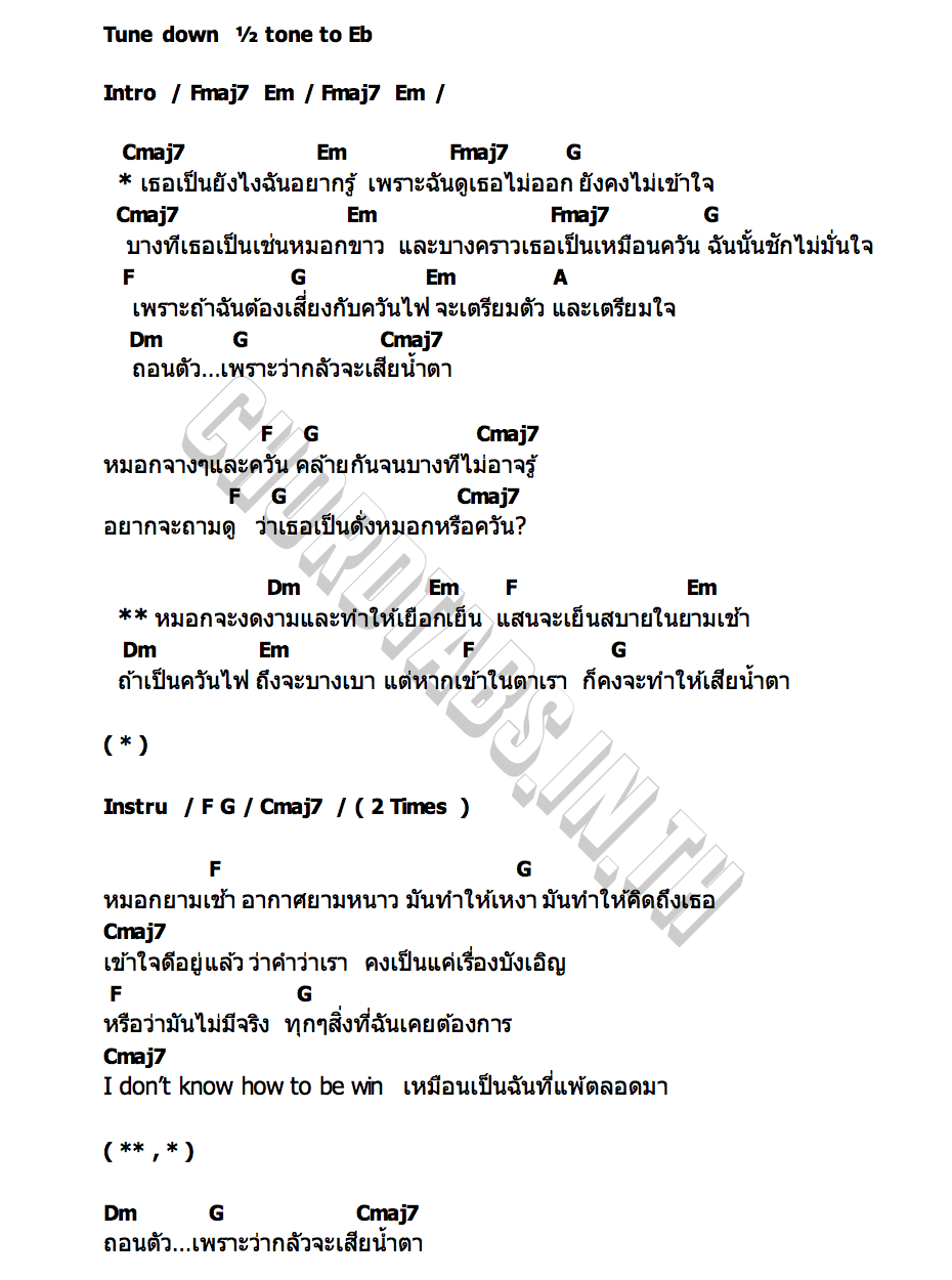 คอร์ด หมอกหรือควัน 2025 MEYOU