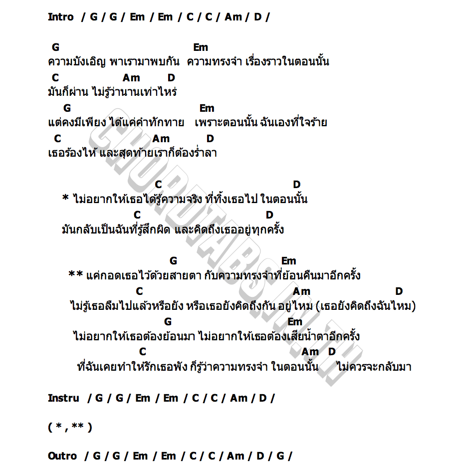 คอร์ด มอง กอด Moving and Cut