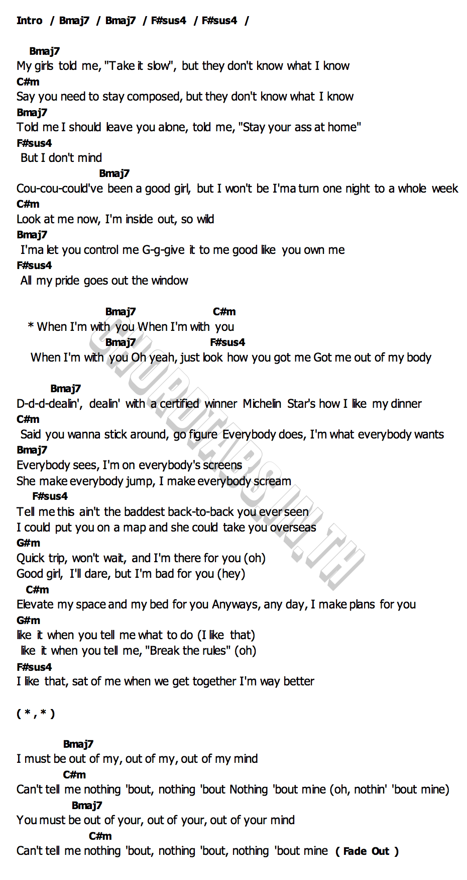 คอร์ด WHEN I M WITH YOU LISA