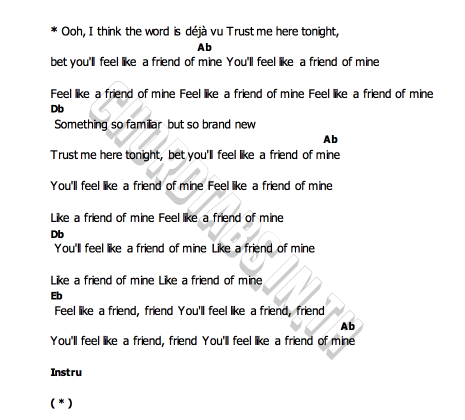 คอร์ด Friend Of Mine Rihanna