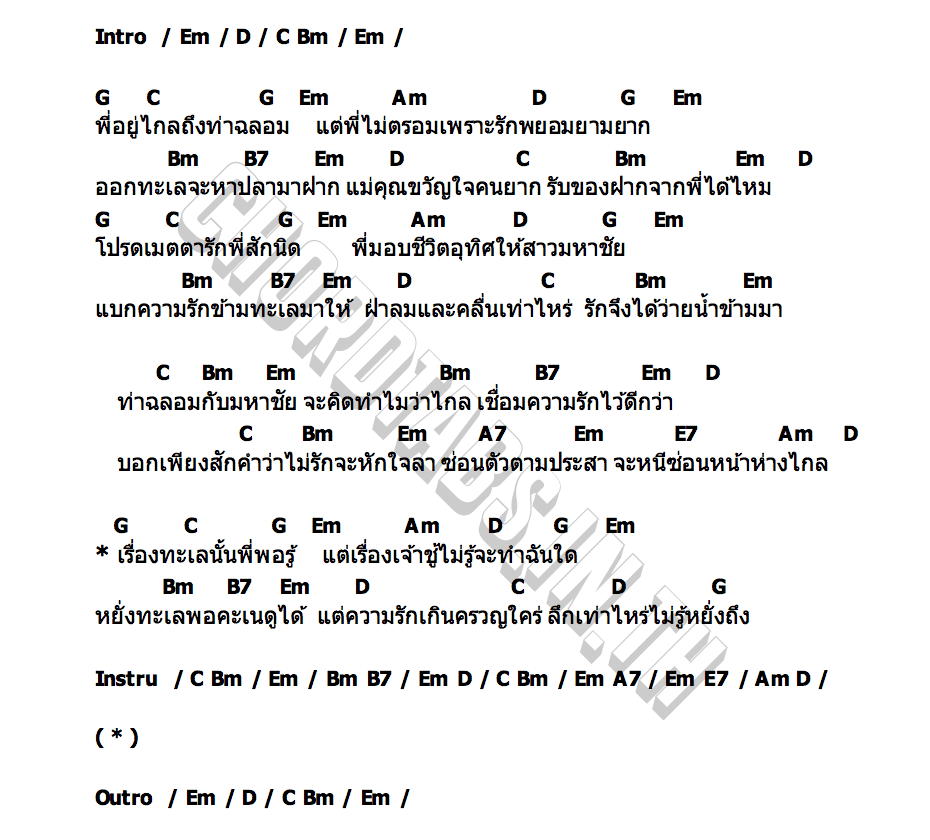 คอร์ด ท่าฉลอม กุ้ง กิตติคุณ