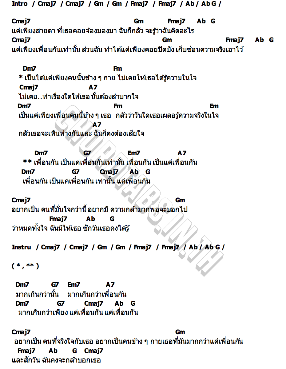 คอร์ด แค่เพื่อนกัน เบน ชลาทิศ