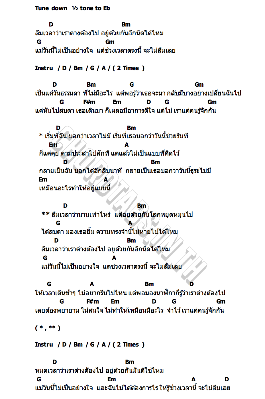 คอร์ด ลืมเวลา Goy Arachaporn