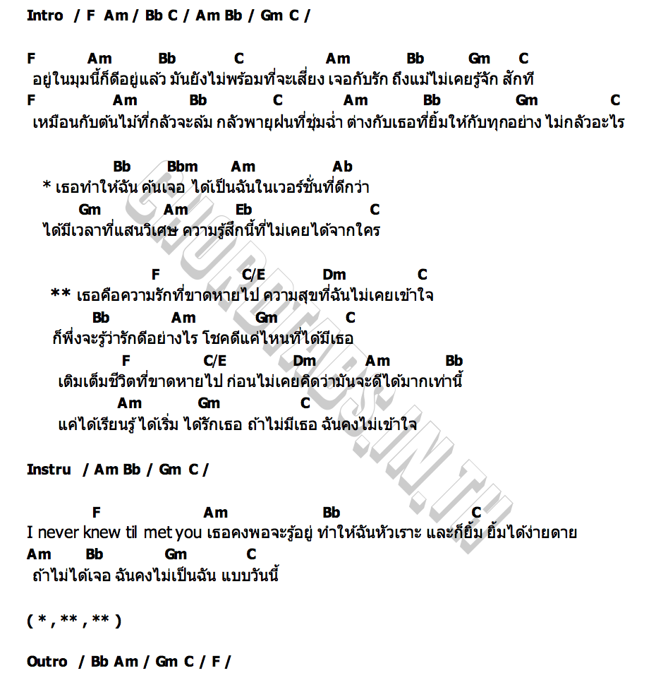 คอร์ด เติมเต็ม Luke Peemsan  Mick Metas
