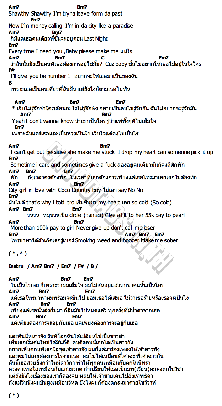 คอร์ด เจ็บไม่รู้จักจำ 1ST