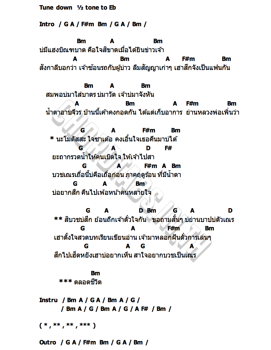 คอร์ด สิบวชบ่สึก การ์ฟิวส์ สะเลอปี้