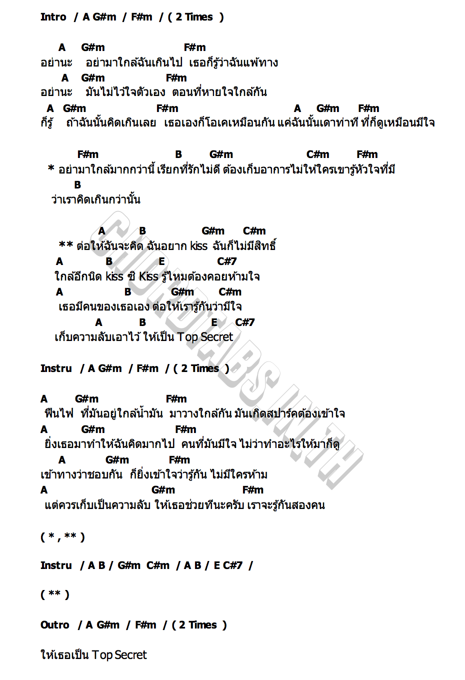 คอร์ด Secret Agenda V3RSE