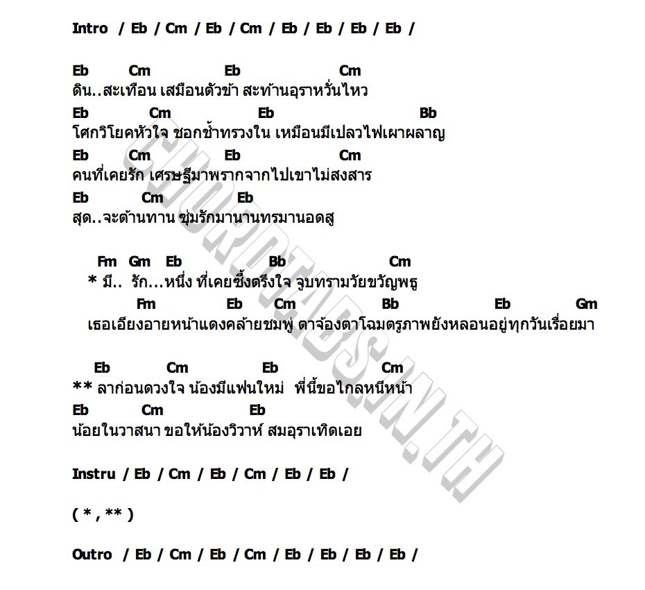 คอร์ด รักสะท้านดินสะเทือน หมอนทอง โฟร์เอส