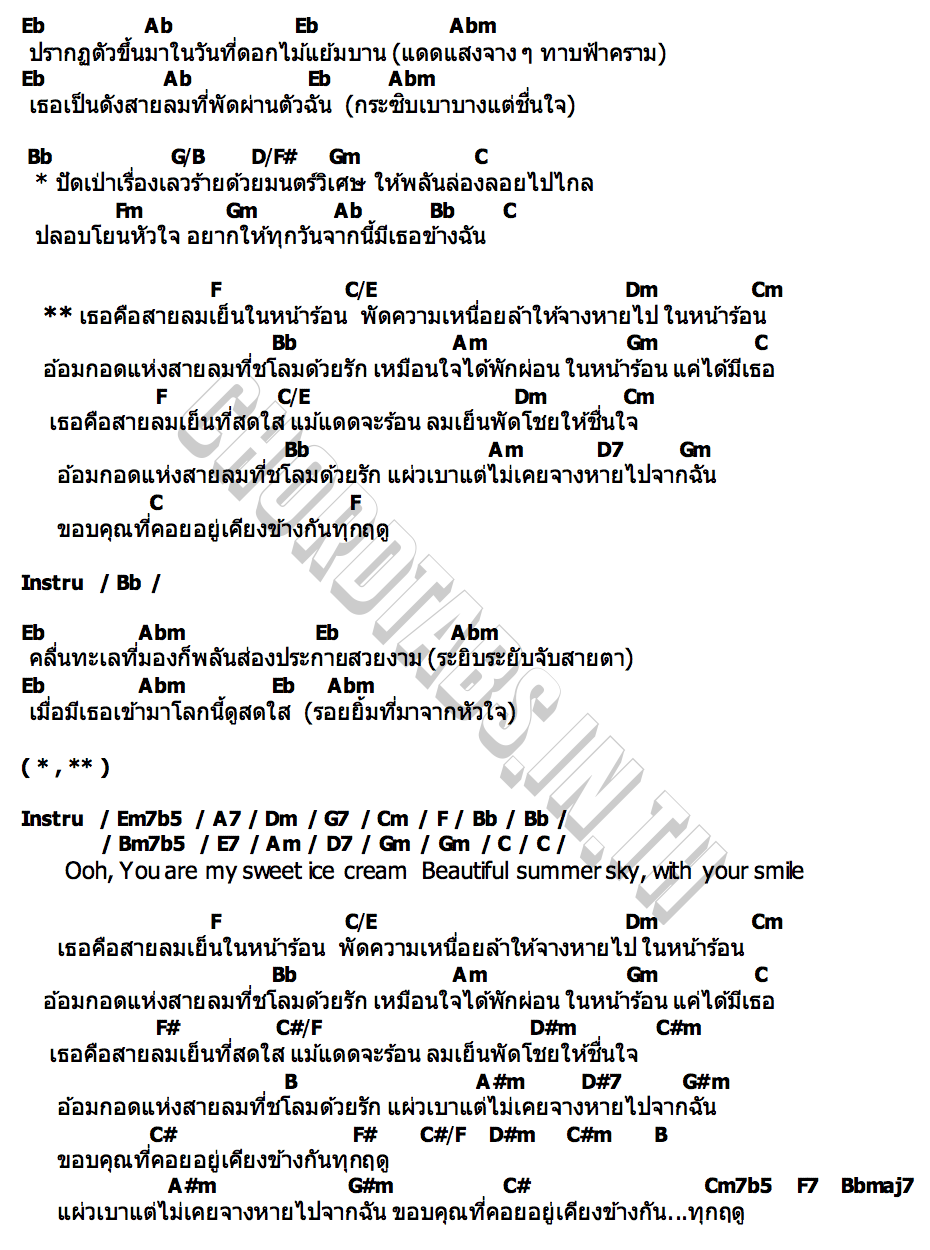 คอร์ด แค่ได้มีเธอ (Summer Breeze) Sisters Time