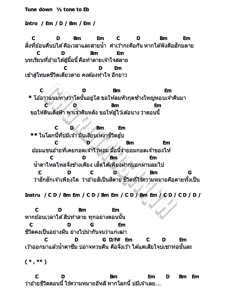 คอร์ด โลกที่บ่มีเจ้า ออย แสงศิลป์