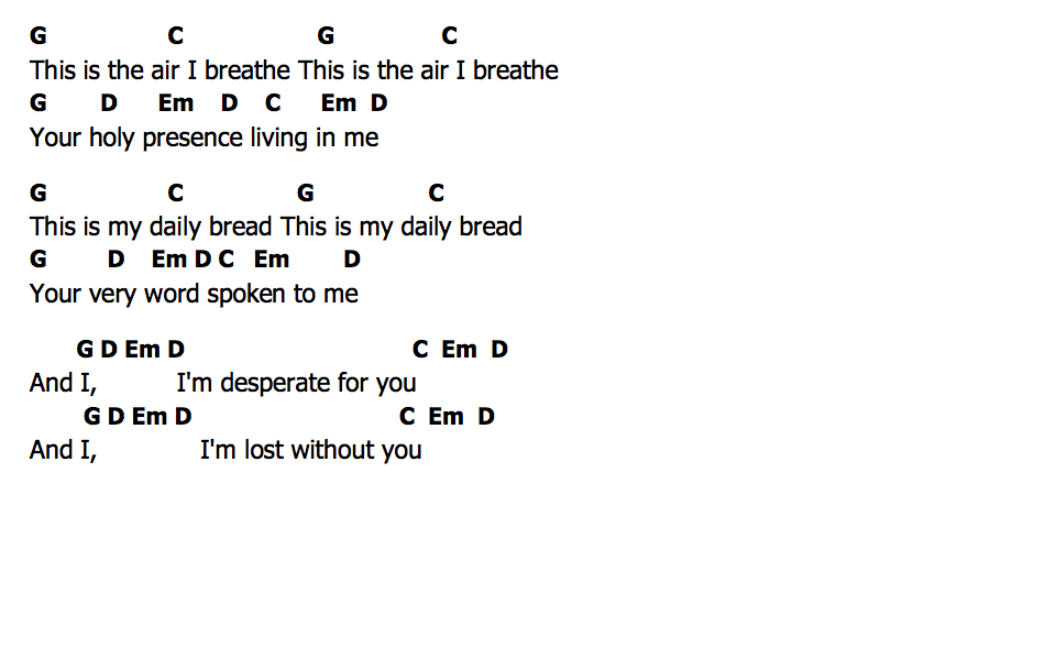 คอร์ด Breathe Michael W. Smith
