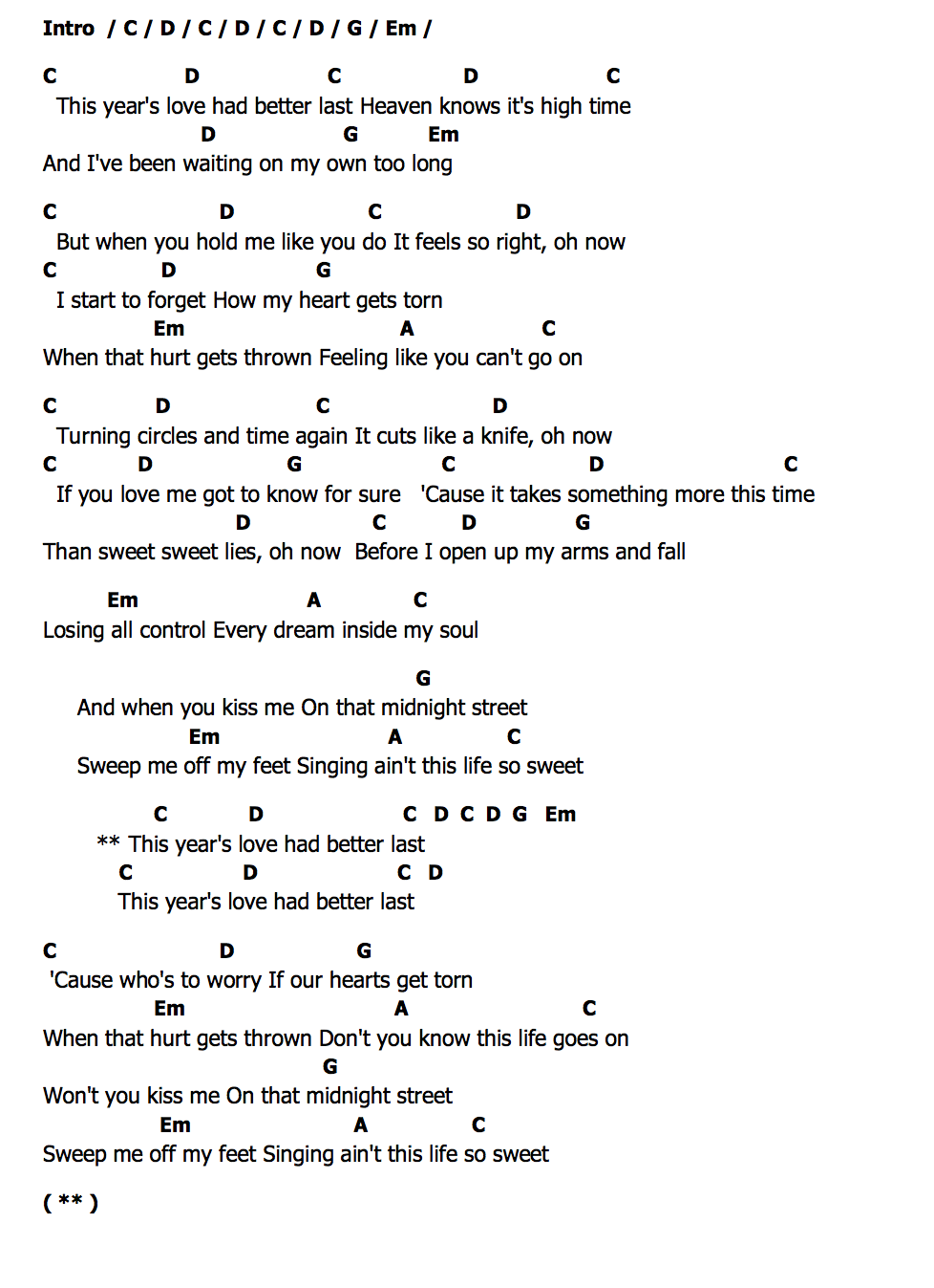 คอร์ด This Years Love David Gray