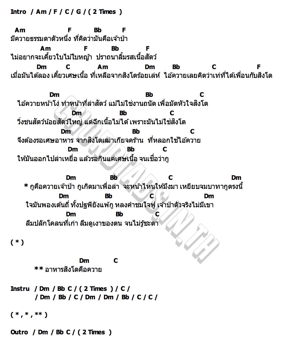 คอร์ด ควายเจ้าป่า ปุ๊กกี้ ธนัชพร