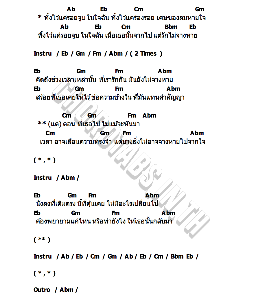 คอร์ด รอยจูบ Smart Chisanupong and Boom Raveewit