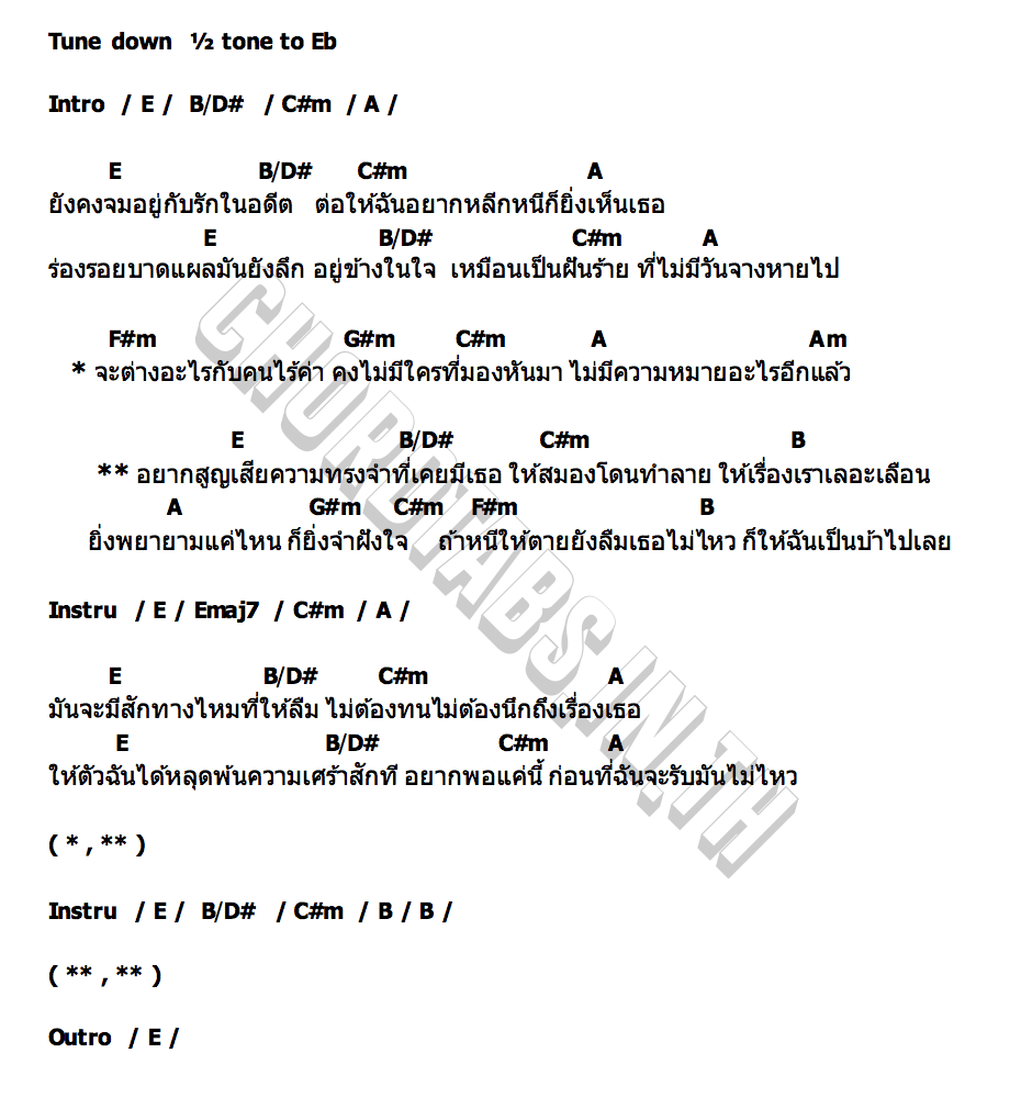 คอร์ด สูญเสียความทรงจำ 7DAYS CRAZY