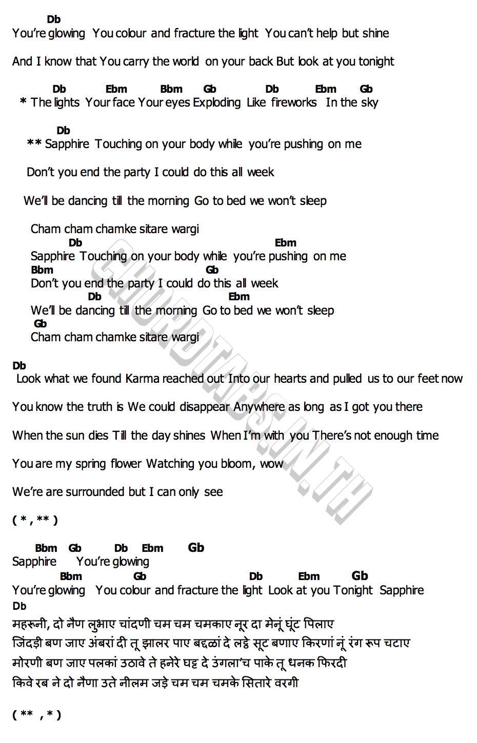 คอร์ด Sapphire Ed Sheeran