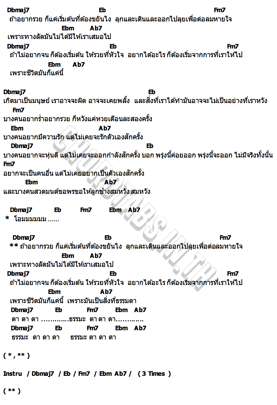 คอร์ด ทำ มะ ดา TACHAYA (เก่ง ธชย)