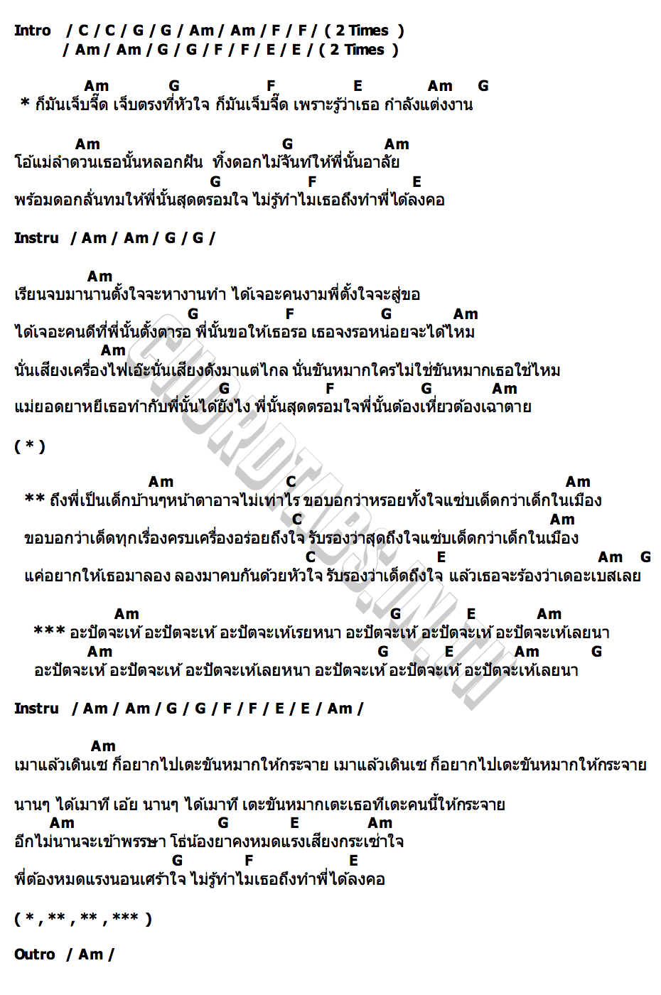 คอร์ด เจ็บจี๊ด เบ้นซ์ นลวัชร์