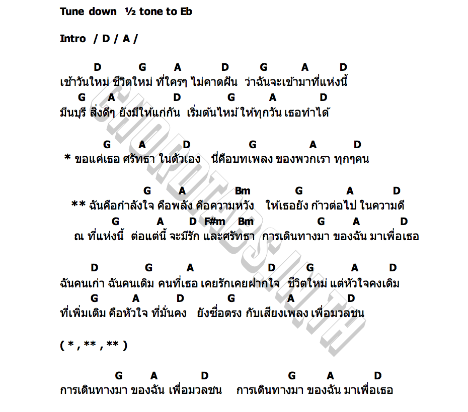 คอร์ด ฉันคือกำลังใจ SEK LOSO
