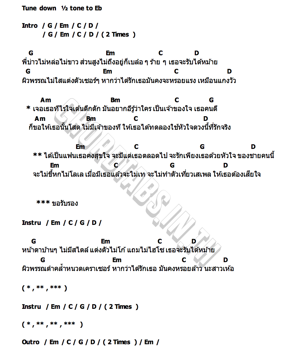 คอร์ด ทดลองเป็นแฟน วงกามเทพ