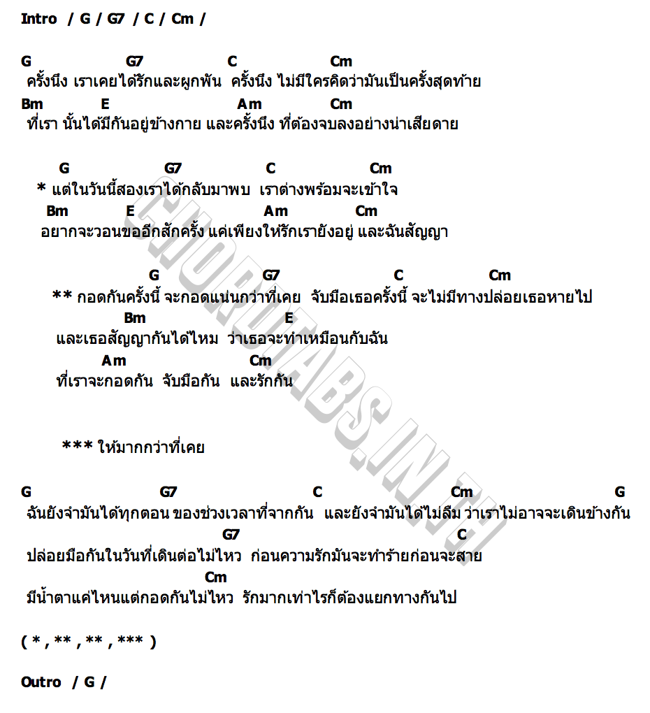 คอร์ด ครั้งนี้ (never let go) deasy