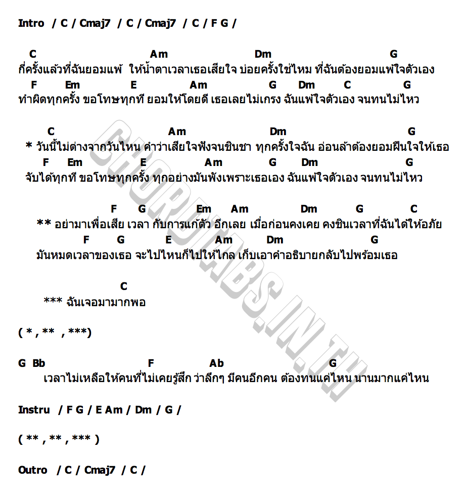 คอร์ด เจอมามากพอ J NIE