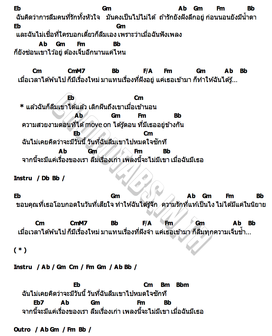 คอร์ด เพลงนี้ไม่มีเขา BEAN NAPASON