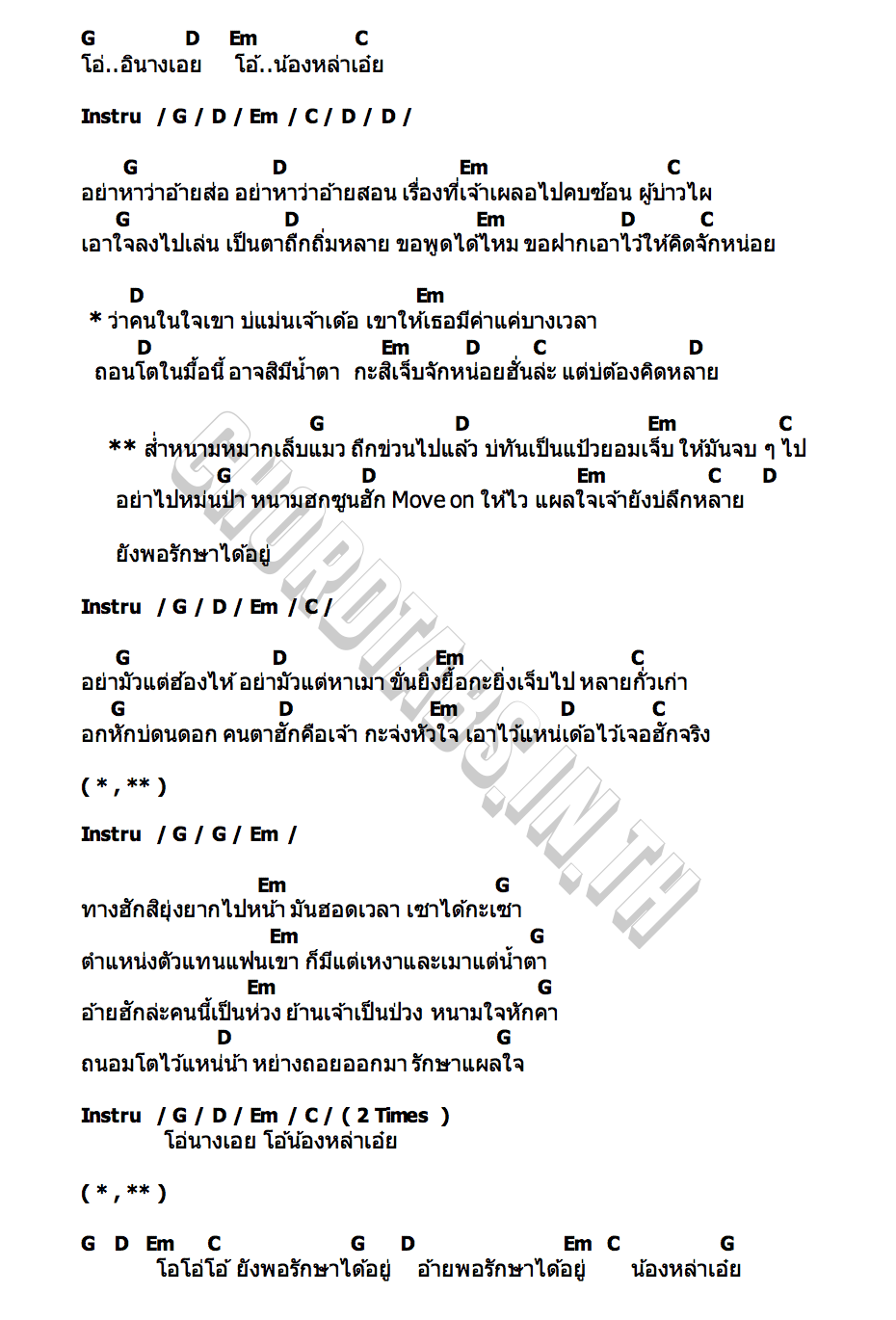 คอร์ด หนามหมากเล็บแมว ลำเพลิน วงศกร