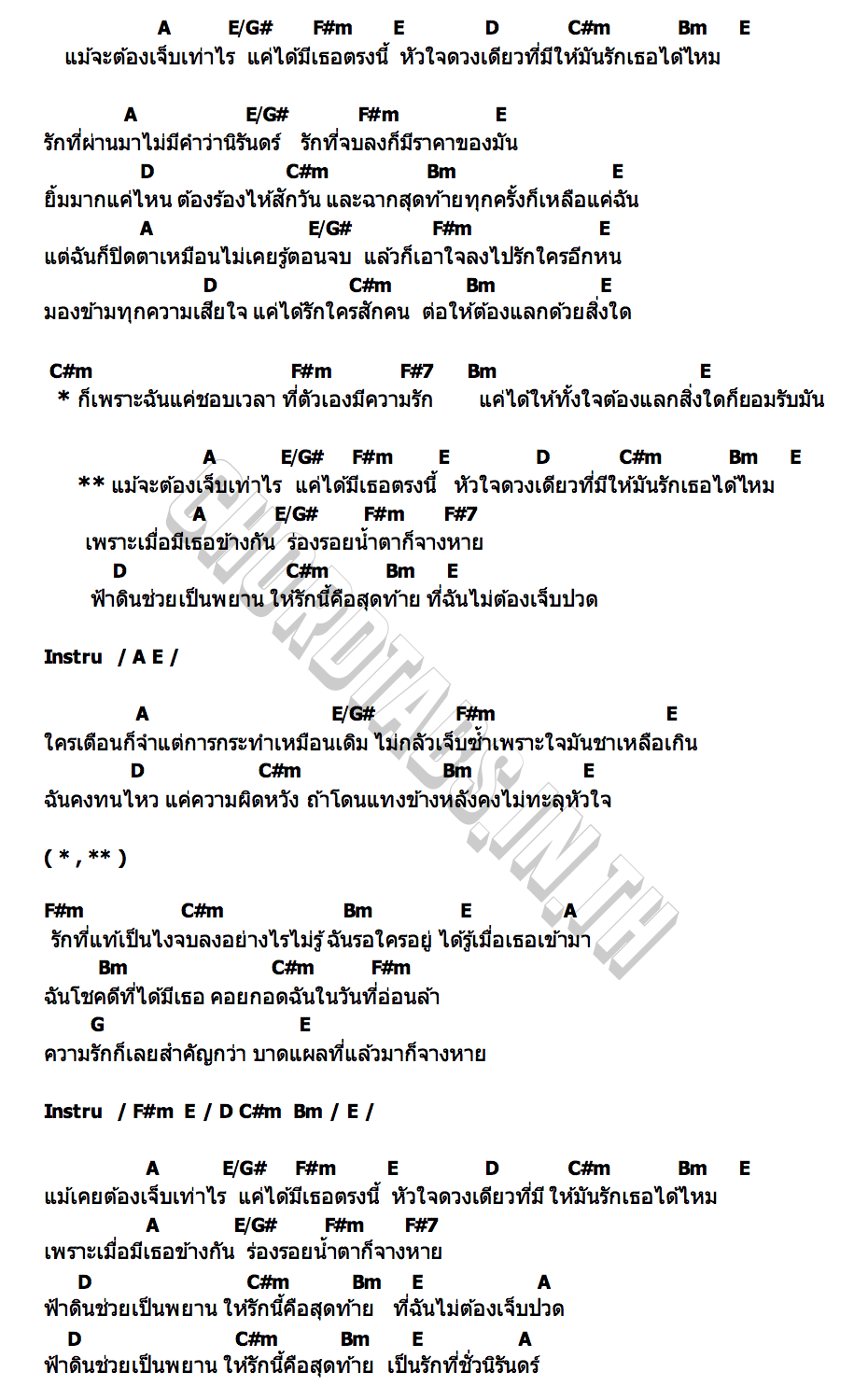 คอร์ด รักนี้ (Forever) AOF PONGSAK