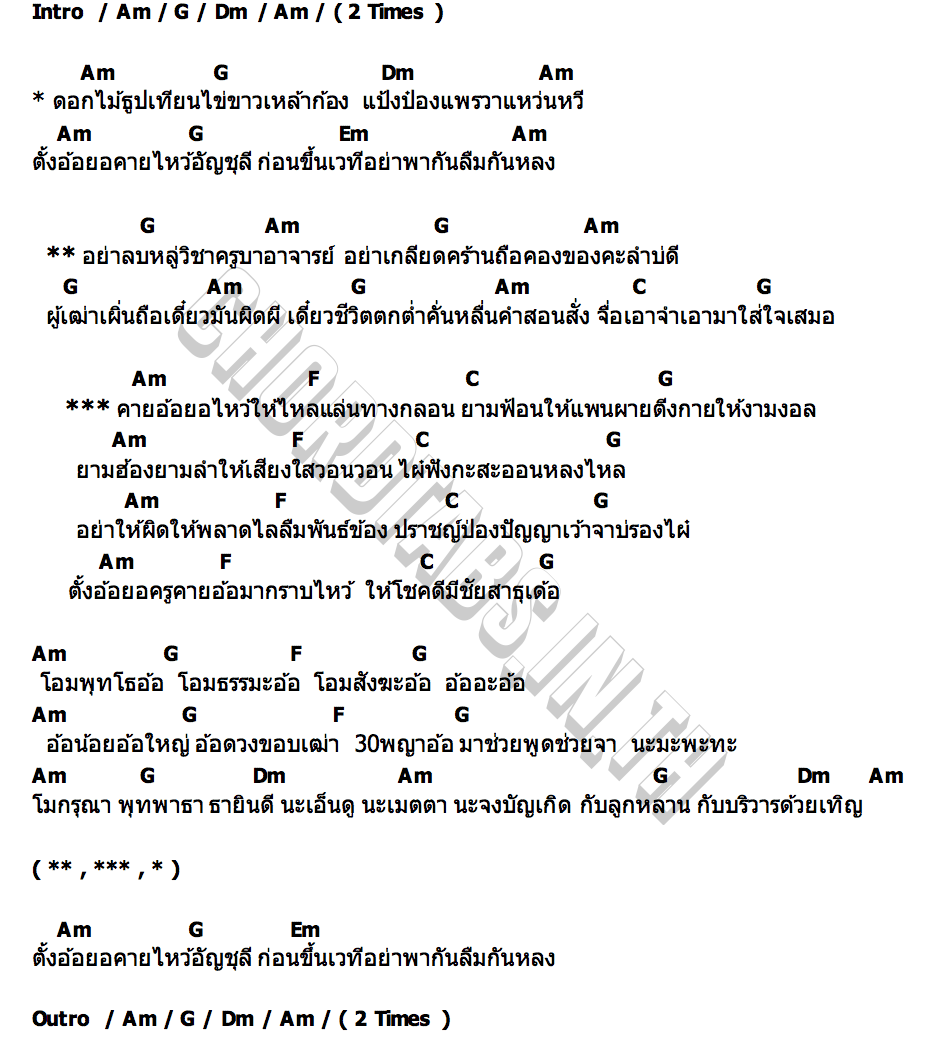 คอร์ด คายอ้อ หนุ่มโจ ยมนิล