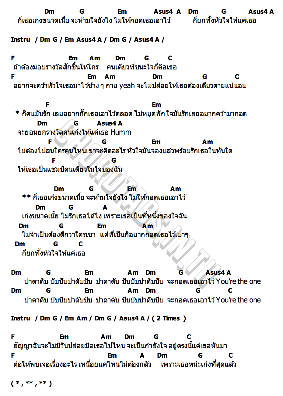 คอร์ด รางวัลคนเก่ง Milk Pansa  Love Pattranite