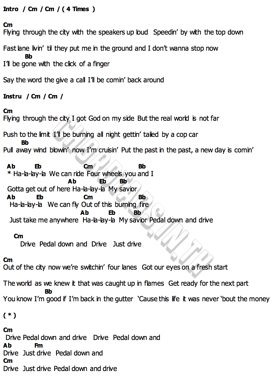 คอร์ด Drive (From F1 The Movie) Ed Sheeran